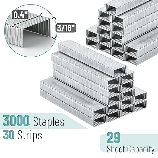 Mr. Pen- Staples for Stapler, 3000 pcs, 3/16 inch, 29 Sheet Capacity (26/6), Staples for Desk Stapler