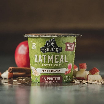 Kodiak Cakes Instant Protein Apple Cinnamon Oatmeal in a Cup, 2.12oz (Pack of 12)