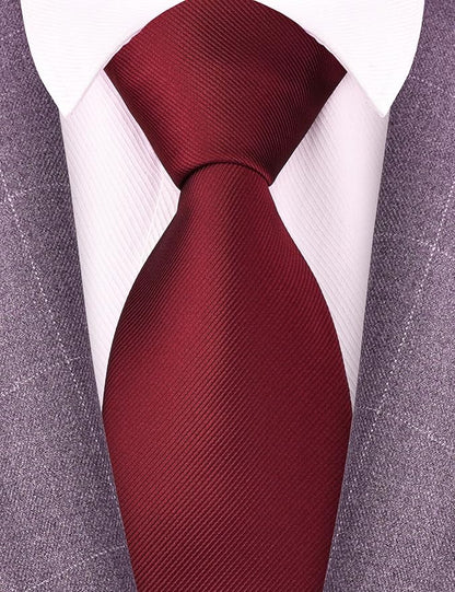 Branduce 3.15"（8cm） Men's Solid Color Formal Woven Necktie + Gift Box