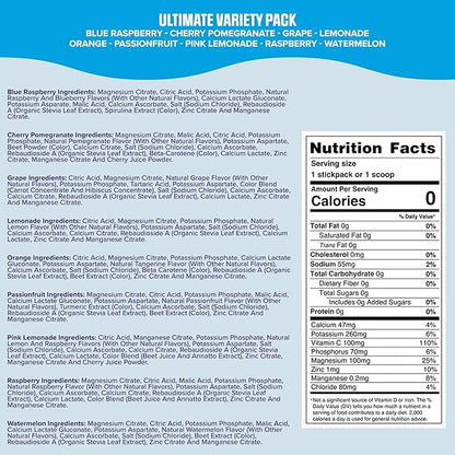 Ultima Replenisher Daily Electrolyte Powder Drink Mix - Sugar Free - Ultimate Variety, 36 Stickpacks - Hydration Packets with 6 Electrolytes and Minerals - Keto Friendly, Vegan, Non-GMO