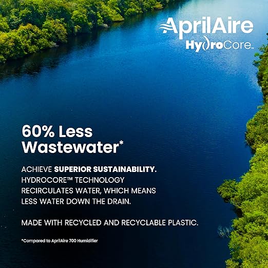 AprilAire 720MKZ Whole-House Fan-Powered Evaporative Humidifier – 21 GPD, Water Saving, Manual Control, Installation Kit, for up to 6,250 Sq. Ft., Part of the AprilAire Healthy Air System