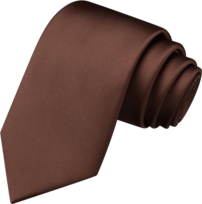 Branduce 3.15"（8cm） Mens Solid Satin Tie Pure Color Necktie for Business and Wedding + Gift Box