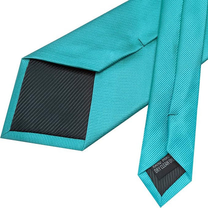 JEMYGINS Formal Necktie Solid Color Tie and Pocket Square with Tie Clip Lapel Pin Sets for Men 4PCS