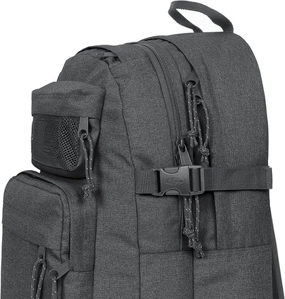 EASTPAK Double Pro – 32L Performance Backpack with 16" Laptop Sleeve, Dual Compartments, Security Pocket, Bottle Holder & Organizer, Black Denim