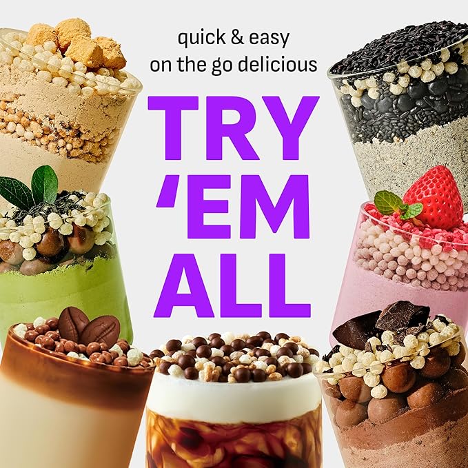 Variety pack Protein Shake, Low Sugar, Keto-Friendly Meal Replacement Shake, 1.59oz, 12packs, 6 Flavors, With Crunchy Protein Balls