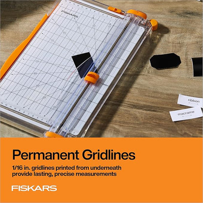 Fiskars Precision Paper Trimmer, Easy and Accurate Crafting Tool, Cuts Straight for Crafts, Cards, and More