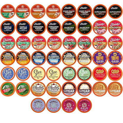 Two Rivers Coffee Flavored Coffee Pods Sampler Compatible with K Cup Brewers Including 2.0, Single Serve Variety Pack, Assorted, 52 Count