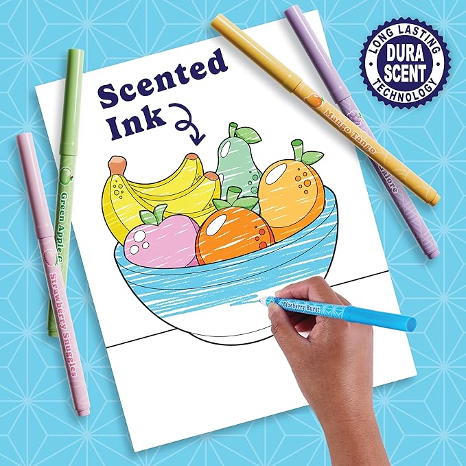 Pastel Smarkers - Washable Patented Gourmet Scented Pastel Markers, Assorted Colors, Standard Point Felt Tip, 16 Count
