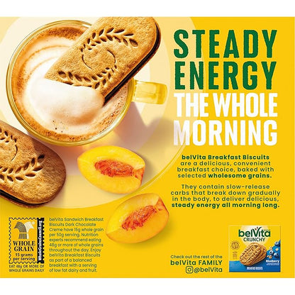 belVita Breakfast Bar Biscuit Sandwiches, Dark Chocolate Creme, 30 Total Packs, 6 Boxes (2 Biscuits Per Pack)