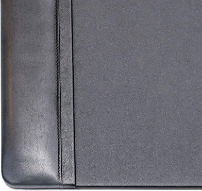 Dacasso Black Leather 22" x 14" Side Rails Desk Pad