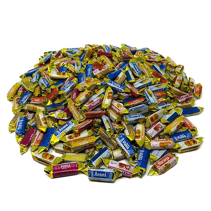 Holiday Fruity Hard Candy Filled With Real Fruit Pulp - 10 lbs - Peach, Strawberry, Pineapple, Orange and Lemon Flavored Bon Bons Filled with Real Fruit Pulp - Bulk American Vintage Candy Assortment - Individually Wrapped, 160 oz.