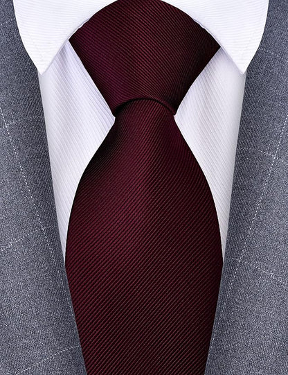 Branduce 3.15"（8cm） Men's Solid Color Formal Woven Necktie + Gift Box
