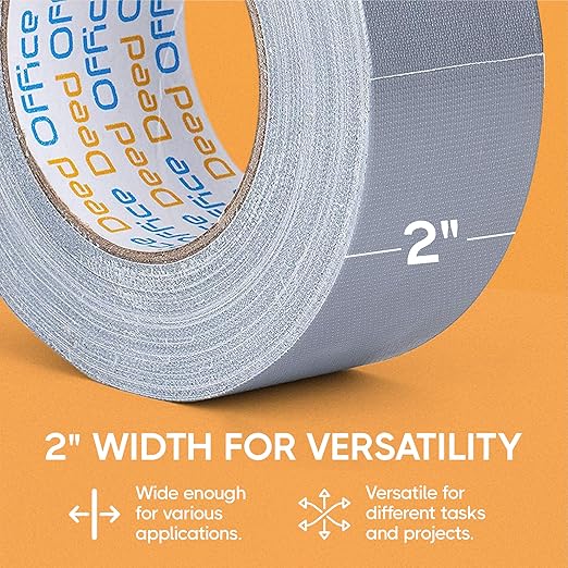 Duct Tape Heavy Duty Waterproof, 30 Yards x 2 Inch, 12-Roll Pack, All-Weather Grey Duct Tape Bulk, Strong, No Residue, Industrial and Professional Use