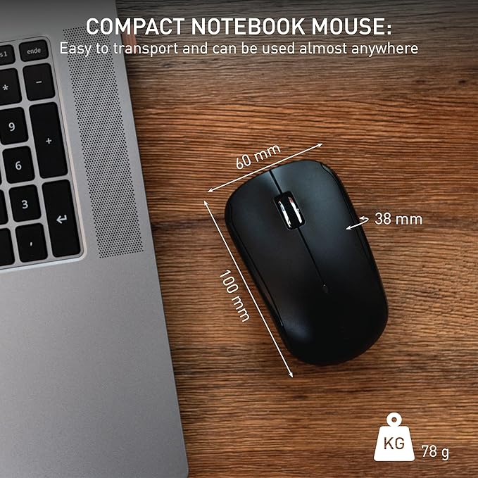 Cherry MW 2200 Compact Laptop Mouse with Nano USB Receiver and Carrying Pouch (Black)
