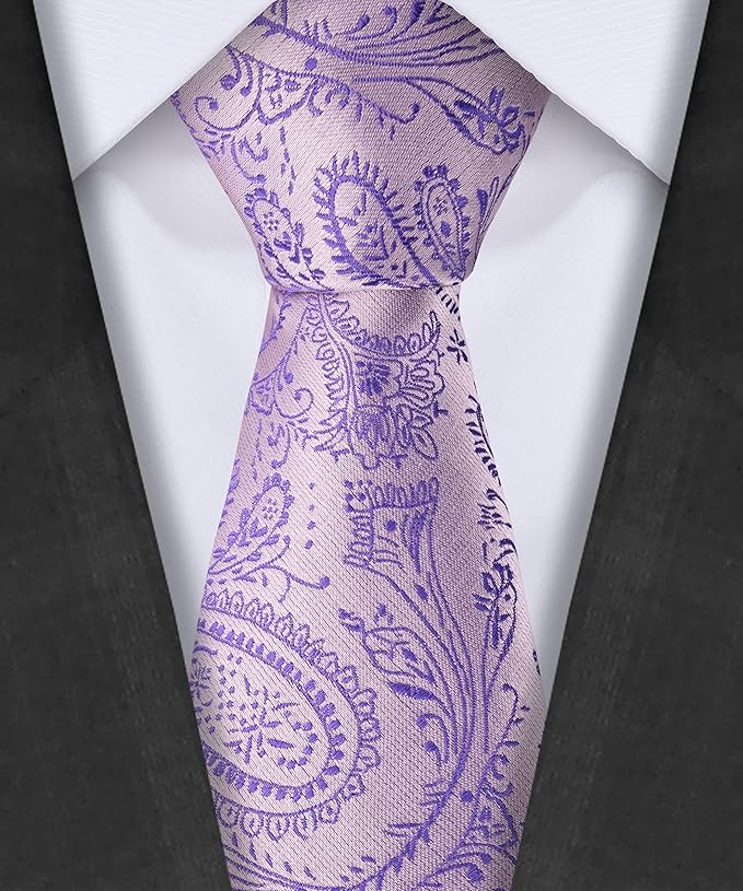 TIE G 5pcs Tie Set in WHITE OR BLACK GIFT BOX: Solid Color Necktie, Satin Bow Tie, Pocket Square, Lapel, Cuff Links