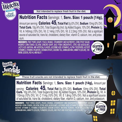 Welch’s Fruit Snacks Mixed Fruit Halloween & Juicefuls Monster Splash Variety Pack, Great for Trick or Treating, 0.5oz (Pack of 70ct)