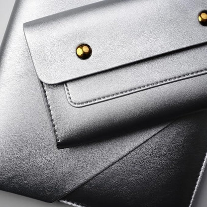 Laptop Sleeve Compatible with New 15.3 inch MacBook Air 2024 A3114 M3, Surface Laptop 15, Surface Book 13.5, Surface Laptop Studio with Small Pouch, Mouse Pad and Cord Holder Color Silver