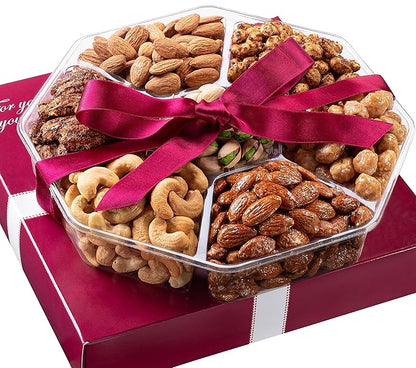 Nuts Gift Basket - Assortment of Sweet & Roasted Salted Gourmet Nuts - Assorted Food Gift Box for Birthday, Family, Sympathy, Men & Women.