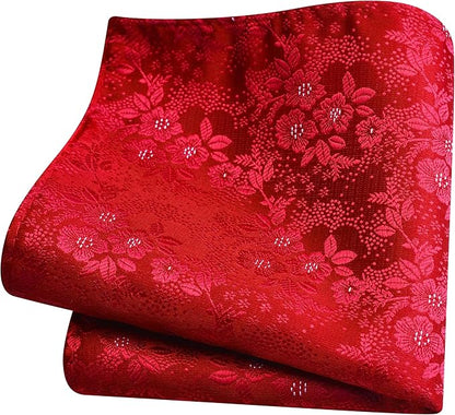 GUSLESON 3.15"（8cm） Mens Floral Tie and Lapel Pin Necktie Hankerchief Cufflinks Set for Men