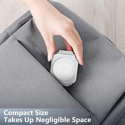 Travel Charger for Samsung Multi Devices, Foldable 3 in 1 Wireless Charging Station Fast Charging Stand/Pad Compatible for Samsung Galaxy S25/S24/S23/S22/S21/Note20 Galaxy Watch8/7/6/5/4/Galaxy Buds4