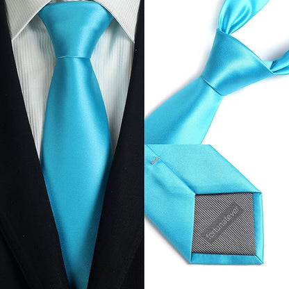 Mens Solid Satin Mens Tie With Hanky,Handmade Neckties For Men
