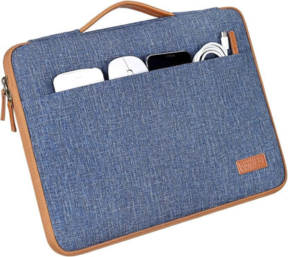DOMISO 13.3 inch Laptop Case Sleeve Protective Cover Compatible with 14 inch MacBook Pro M4 M3 M2/MacBook Pro Max,13-13.3 inch Dell,Lenovo, HP,Waterproof Computer Cases Bag with Handle,Blue