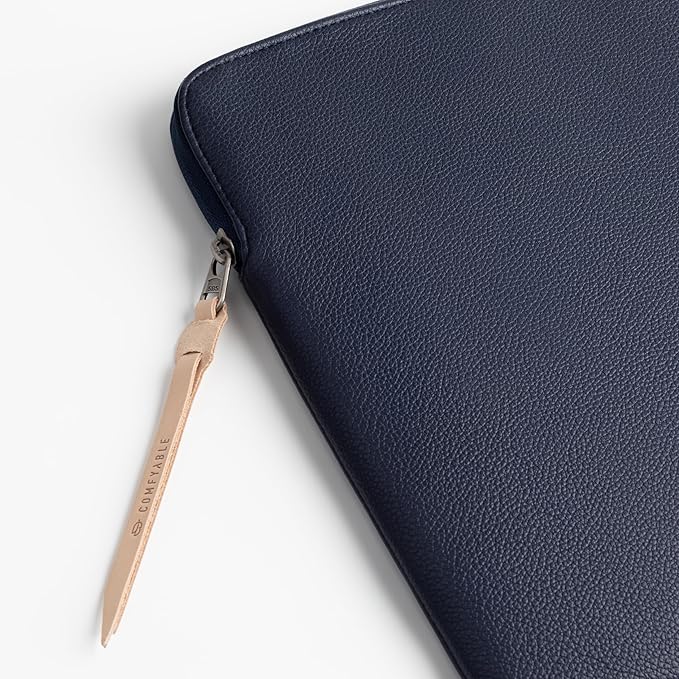 Comfyable Slim Protective Laptop Sleeve Compatible with 13/13.3/14 Inch MacBook Air & MacBook Pro, Mac Travel Case, Laptop Pouch, Slim PU Leather Cover M4/M3/M2/M1 2025-2021, Blue