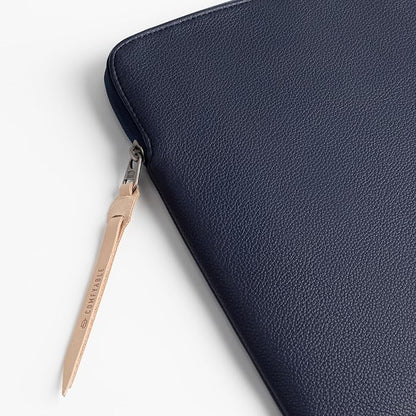 Comfyable Slim Protective Laptop Sleeve Compatible with 13/13.3/14 Inch MacBook Air & MacBook Pro, Mac Travel Case, Laptop Pouch, Slim PU Leather Cover M4/M3/M2/M1 2025-2021, Blue
