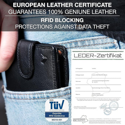 Soft Leather Wallet for Men - Mens Wallet Bifold with Zipper Coin Pocket - Holds Bills, Credit Cards, Coins - Carteras para Hombres Piel - Billeteras de Hombres Cuero Original - RFID Blocking.