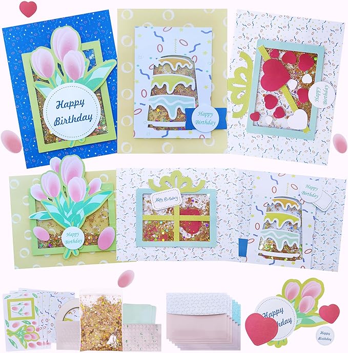 Greeting Card Making Kits DIY Blank Cards for Birthdays, 9 Envelopes, Flower Thank You Cards, Wildflower Thank You Cards with Envelopes