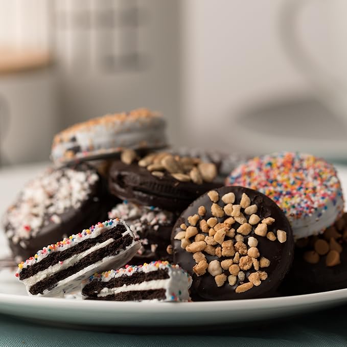 Oh! Nuts Chocolate Covered Cookie Gift Baskets - 20 Variety Gourmet Assortment Sandwich Cookies - Prime Elegant Box Gifts for Birthday, Anniversary, Holiday Season, Mom, Dad