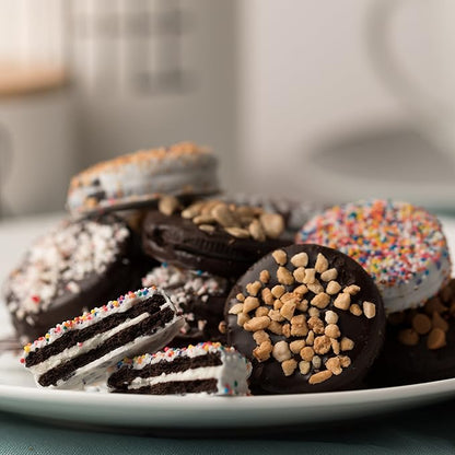 Oh! Nuts Chocolate Covered Cookie Gift Baskets - 20 Variety Gourmet Assortment Sandwich Cookies - Prime Elegant Box Gifts for Birthday, Anniversary, Holiday Season, Mom, Dad