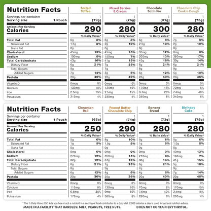 Oats Overnight Ultimate Variety Pack - High Protein, 5g Fiber Breakfast Protein Shake - Gluten Free Oatmeal, Non GMO High Protein Oatmeal - Green Apple Cinnamon, Coconut Cream Pie & More (16 Pack)