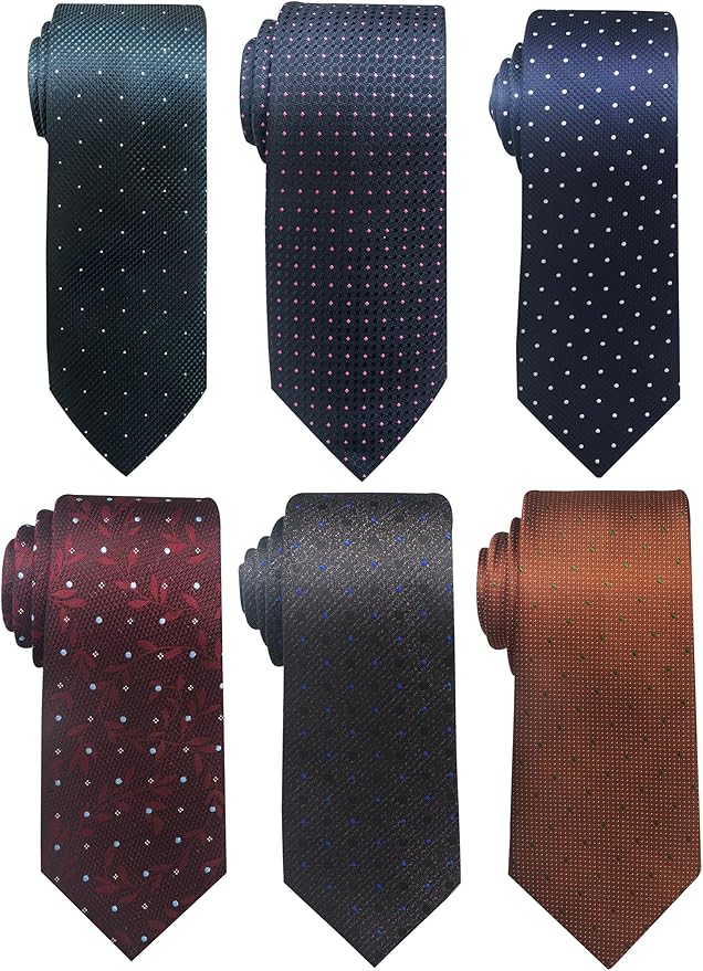 Tie For Men Necktie Woven Jacquard Neck Ties Set 6 PCS
