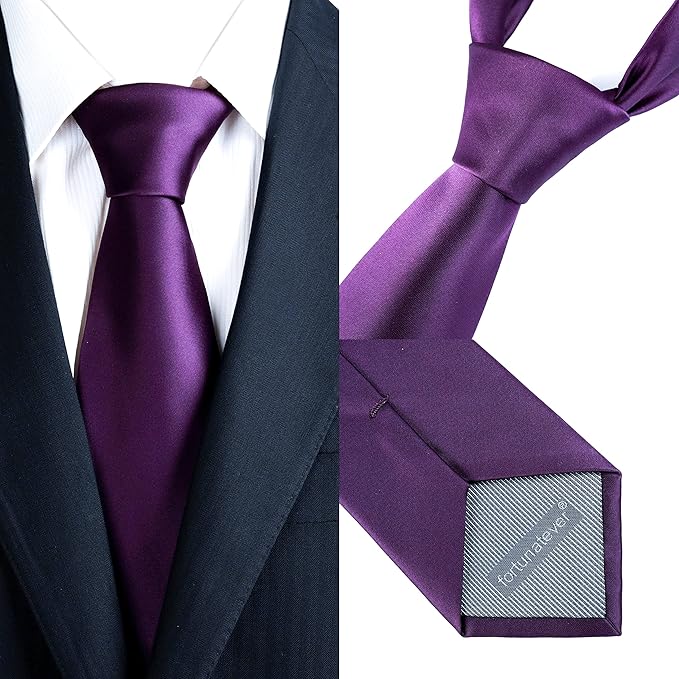 Mens Solid Satin Mens Tie With Hanky,Handmade Neckties For Men