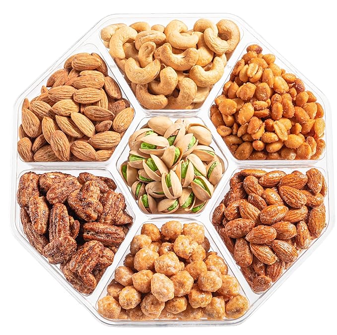 Nuts Gift Basket - Extra Large Assortment of Sweet & Roasted Salted Gourmet Nuts - Assorted Food Gift Box for Birthday, Husband, Dad, Him, Fathers Day, Family, Sympathy, Men & Women.