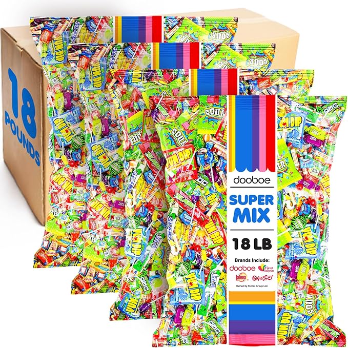 Dooboe Huge Candy Assortment - 18 Pounds - Big Bulk Candy - Candies Variety Pack for Schools, Offices, Holidays