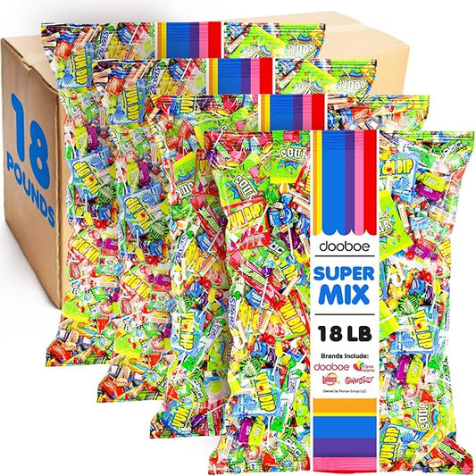 Dooboe Huge Candy Assortment - 18 Pounds - Big Bulk Candy - Candies Variety Pack for Schools, Offices, Holidays