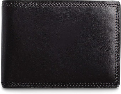 Bosca Men’s Wallet, Dolce Leather Slim Bifold Wallet, Black