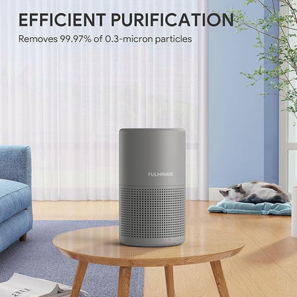 FULMINARE Air Purifiers for Home H13 True HEPA Air Filter Quiet Air Cleaner With Night Light Portable Small Air Purifier for Bedroom Office Living Room (Gray 2 Pack)