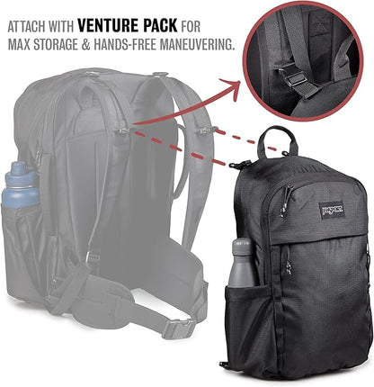 JanSport Venture Pack – Travel Pack With Large Main Compartment with Compression Straps, Dual Water Bottle Pockets, Padded Hip Belt & Luggage Trolley Pass-Through, Cargo Green