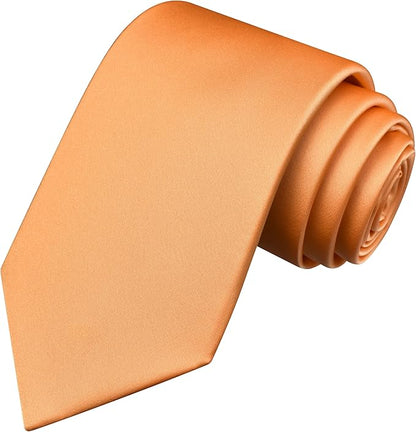 Branduce 3.15"（8cm） Mens Solid Satin Tie Pure Color Necktie for Business and Wedding + Gift Box