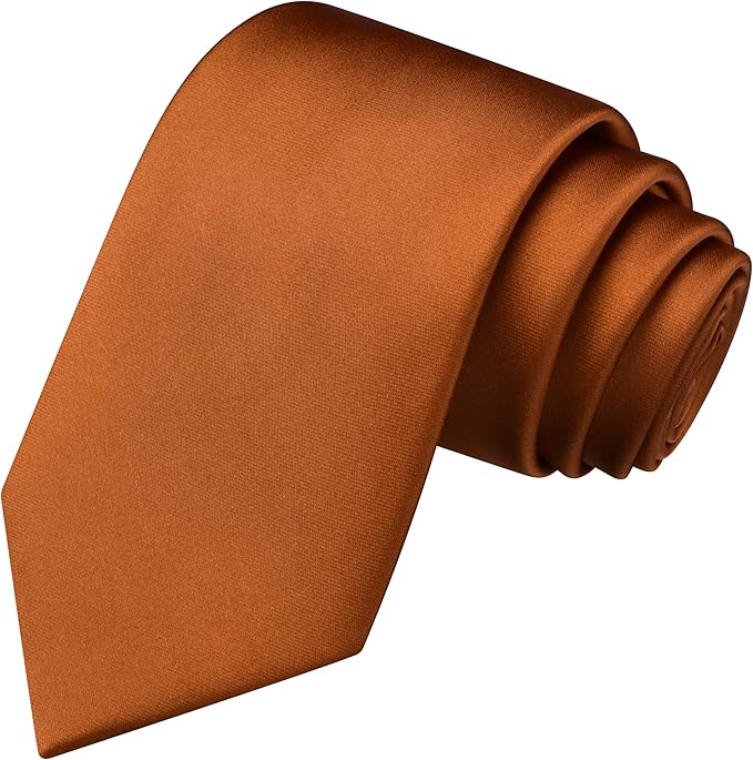 Branduce 3.15"（8cm） Mens Solid Satin Tie Pure Color Necktie for Business and Wedding + Gift Box
