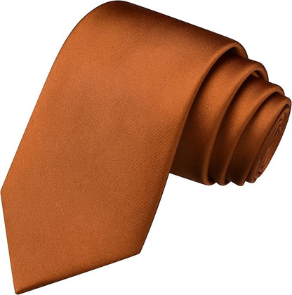 Branduce 3.15"（8cm） Mens Solid Satin Tie Pure Color Necktie for Business and Wedding + Gift Box