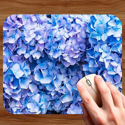 Floral Pattern Flower Mouse Pad Mat Mousepad for Desk Computer Laptop PC Gaming Home or Office Gift for Her Flowers (Blue Hydrangea MP104)