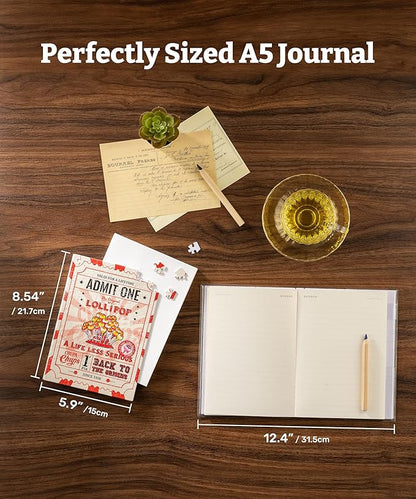 PieceRelax A5 Puzzle Journal for Adults, 300 Piece Plastic Jigsaw Book Cover (Includes Notebook) - Chupa Chups_Timeless Memories - Fun Pass, Unique Gift [YA1067]
