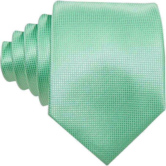 Barry.Wang Tie Sets for Men Silk Solid Necktie Stain Ties Handkerchief Pocket Square Cufflinks Wedding Business Dyed