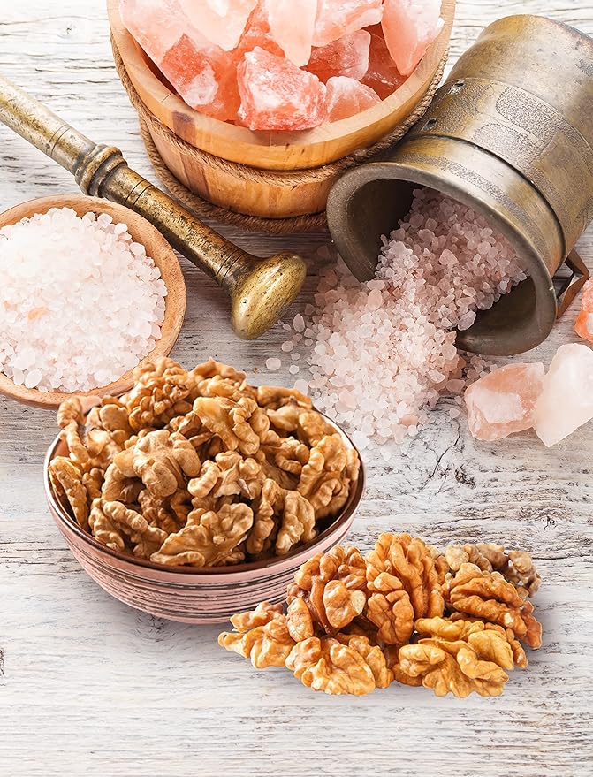 Dry Roasted Salted Walnuts with Himalayan Salt - California Walnuts (3 Lbs.) - Great Source of Omega 3 and Healthy Nutrients - Vegan & Keto Friendly - Super Crunchy - Farm Fresh Nuts Brand