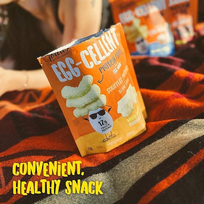 Todd's Better Snacks Egg-Cellent Protein Puffs, White Cheddar – 12g Protein, Gluten-Free, Paleo-Friendly, Baked, GLP-1 Compliant – Healthy Snack, Made with Egg Whites – 2.5 Oz (Pack of 4)