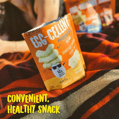 Todd's Better Snacks Egg-Cellent Protein Puffs, White Cheddar – 12g Protein, Gluten-Free, Paleo-Friendly, Baked, GLP-1 Compliant – Healthy Snack, Made with Egg Whites – 2.5 Oz (Pack of 4)